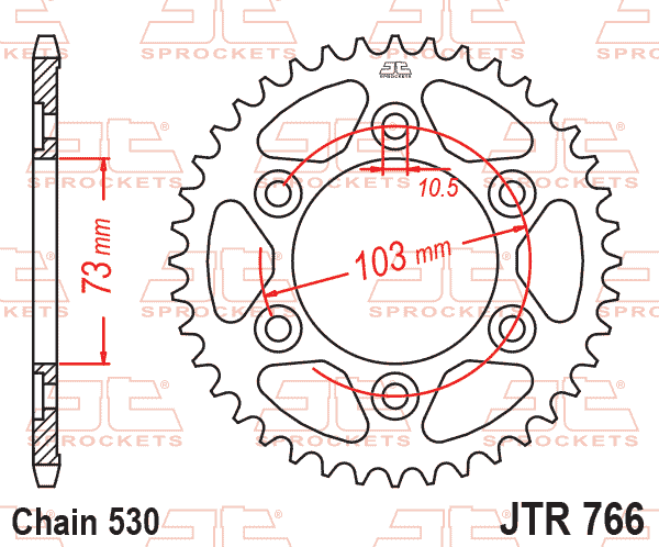 REAR SPROCKET JTR766.43 STEEL, ROAD thumbnail 2