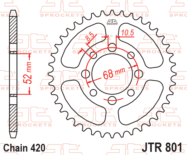 REAR SPROCKET JTR801.41 JT 420 thumbnail 2