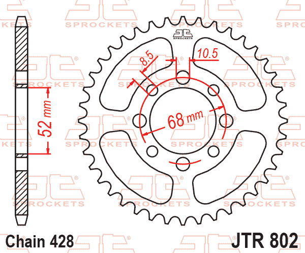 REAR SPROCKET JTR802.37 JT 428 thumbnail 2