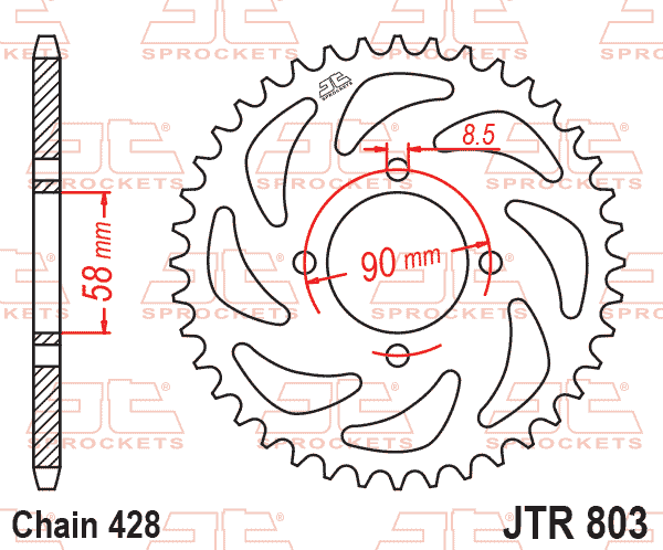 REAR SPROCKET JTR803.45 STEEL thumbnail 2