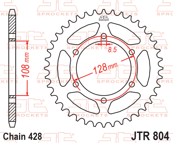 REAR SPROCKET JTR804.53 JT 428 thumbnail 2
