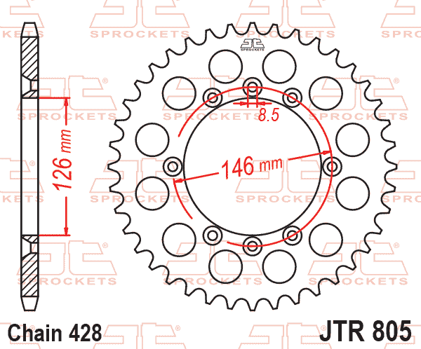 REAR SPROCKET JTR805.50 JT 428 thumbnail 2