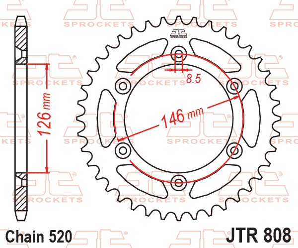 REAR SPROCKET STEEL JTR808.41 BLACK thumbnail 2