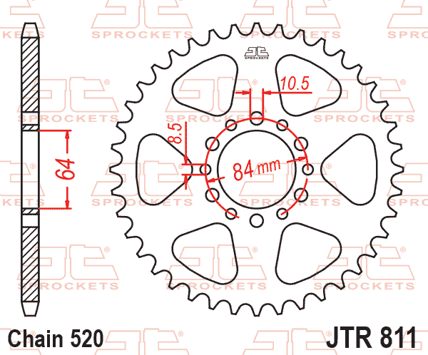 REAR SPROCKET JTR811.45 STEEL thumbnail 2