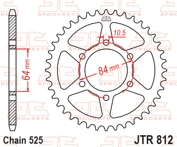 REAR SPROCKET JTR812.43 JT 525 thumbnail 2
