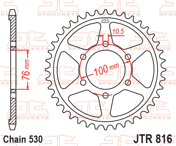 REAR SPROCKET JTR816.45 JT SILVER thumbnail 2