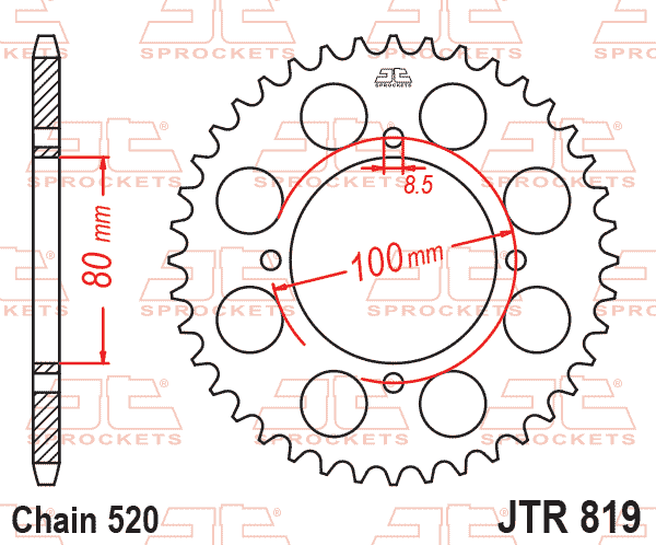 REAR SPROCKET JTR819.39 JT 520 thumbnail 2
