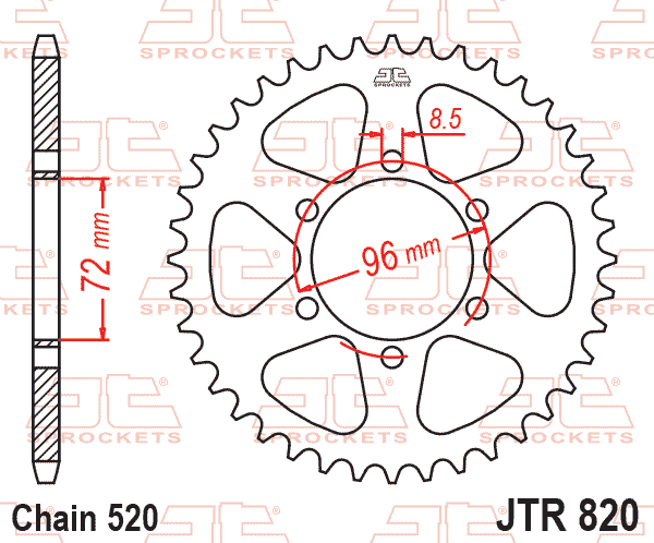 REAR SPROCKET STEEL JTR820.42 thumbnail 2