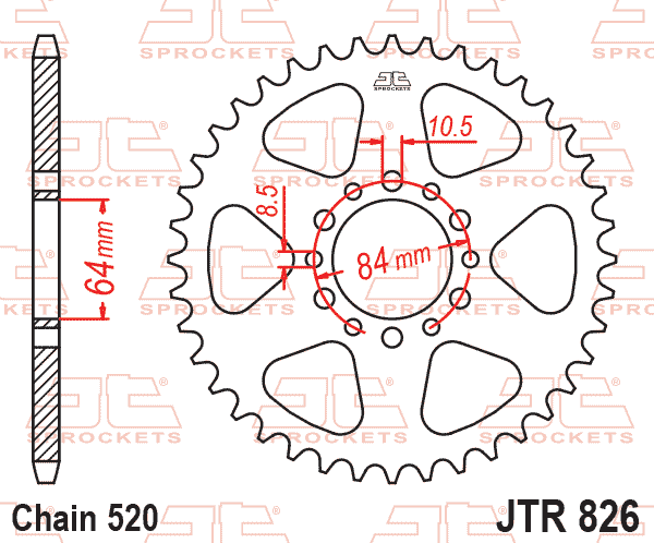 REAR SPROCKET STEEL JTR826.47 thumbnail 6