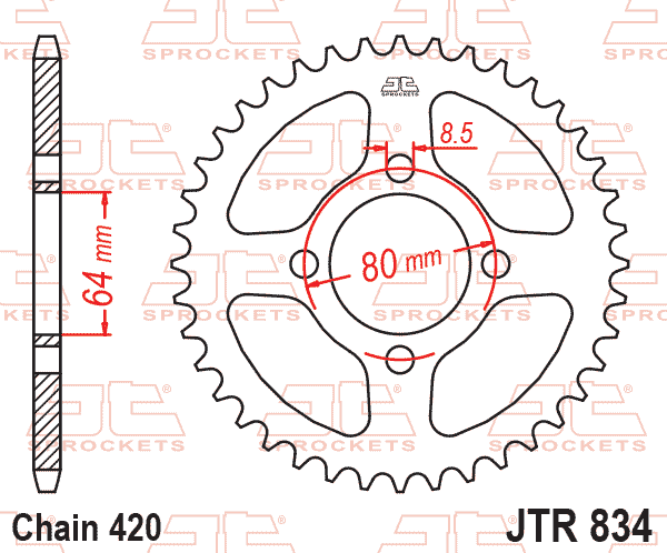 REAR SPROCKET JTR834.30 JT SILVER thumbnail 5