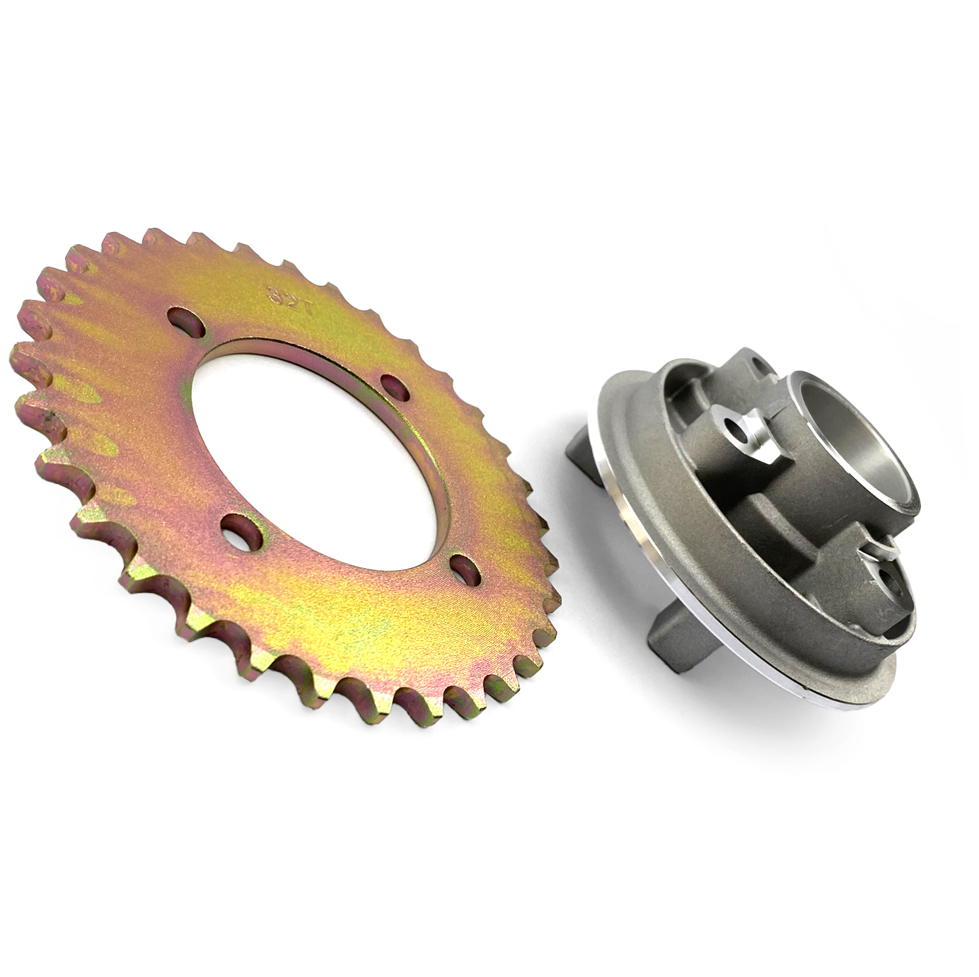REAR SPROCKET & HUB ASSEMBLY 32T FOR YAMAHA PW80 & VARIOUS MODELS image 1