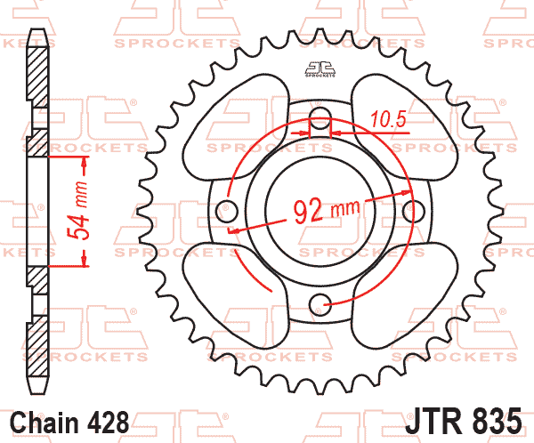 REAR SPROCKET JTR835.44 JT BLACK thumbnail 3