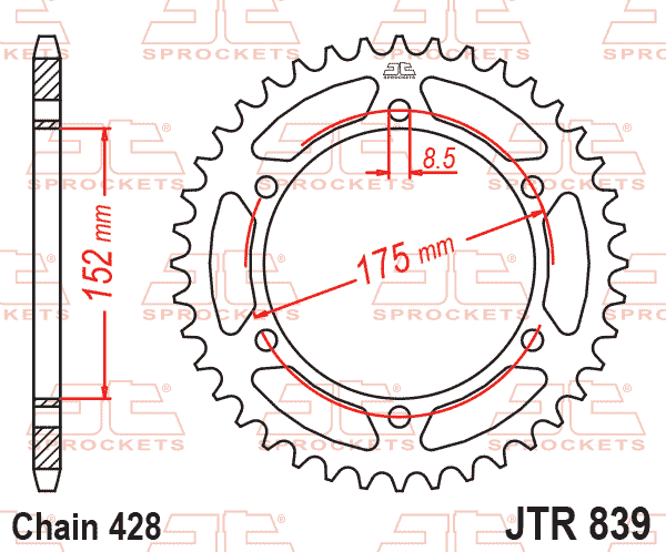 REAR SPROCKET JTR839.53 STEEL thumbnail 5