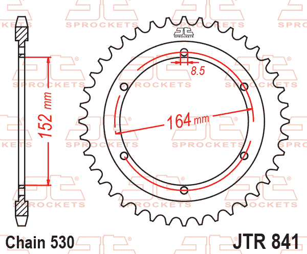 REAR SPROCKET JTR841.42 STEEL, CHAIN 50, SILVER thumbnail 6