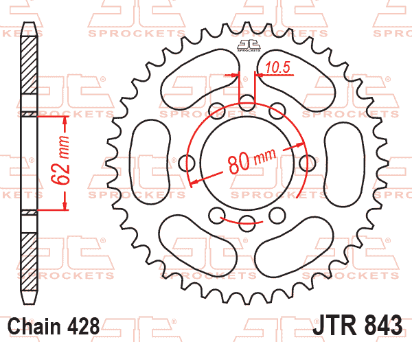 REAR SPROCKET JTR843.51 STEEL thumbnail 4