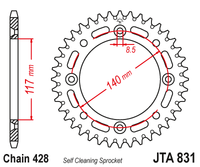 REAR SPROCKET ALLOY JTA831.46 thumbnail 3