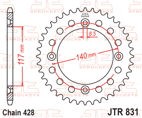 REAR SPROCKET STEEL JTR831.46 thumbnail 4