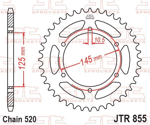 REAR SPROCKET STEEL HARD ZBK, JTR855.45ZBK thumbnail 6