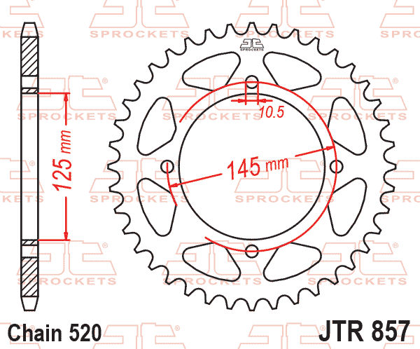 REAR SPROCKET JTR857.40 JT 520 thumbnail 4