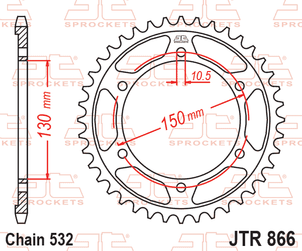 REAR SPROCKET JTR866.39 JT thumbnail 3