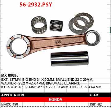 CONNECTING ROD KIT MAICO 490 81-82, PSYCHIC RX-12004 thumbnail 2