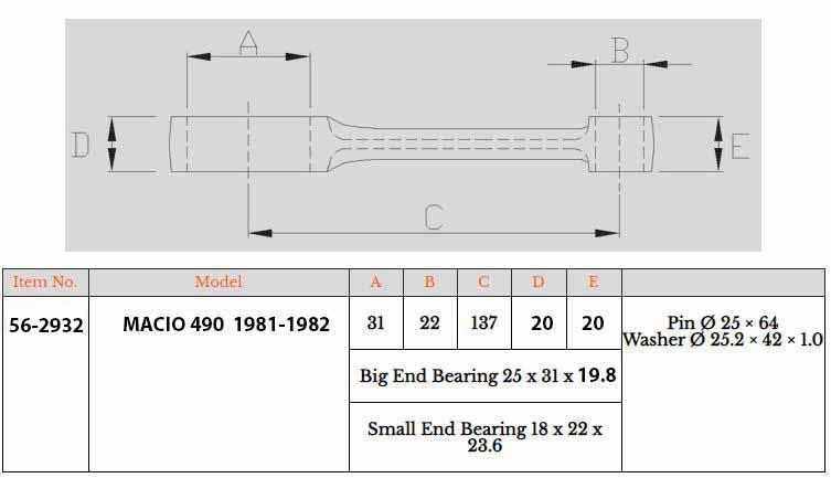 CONNECTING ROD KIT MAICO 490 81-82, PSYCHIC RX-12004 thumbnail 3