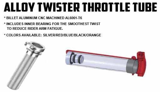 THROTTLE TUBE / BEARING YZ, ALUMINIUM CNC BILLET BLUE thumbnail 2