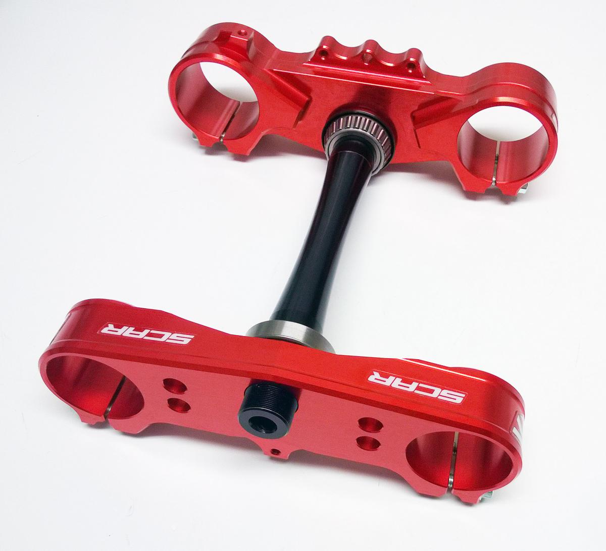 TRIPLE CLAMPS RED 97-07 HONDA CR CRF 125 250 450 R 22mm OFFSET 53219-KZ3-J20 SCAR S2418 thumbnail 3