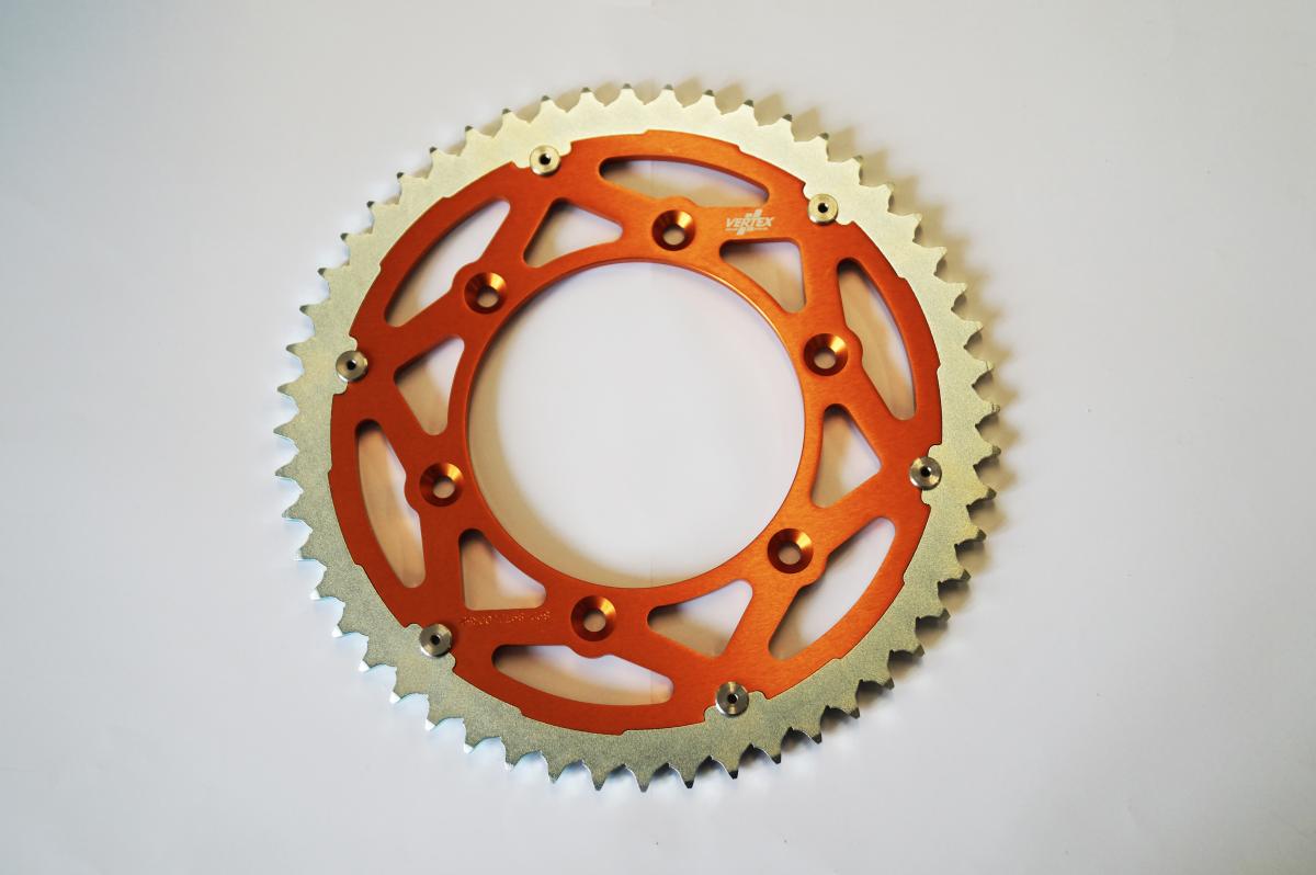 REAR SPROCKET TWINRING KTM, VERTEX 892-897DUOOR50, ORANGE, 707576 ALLOY & C45 STEEL image 1