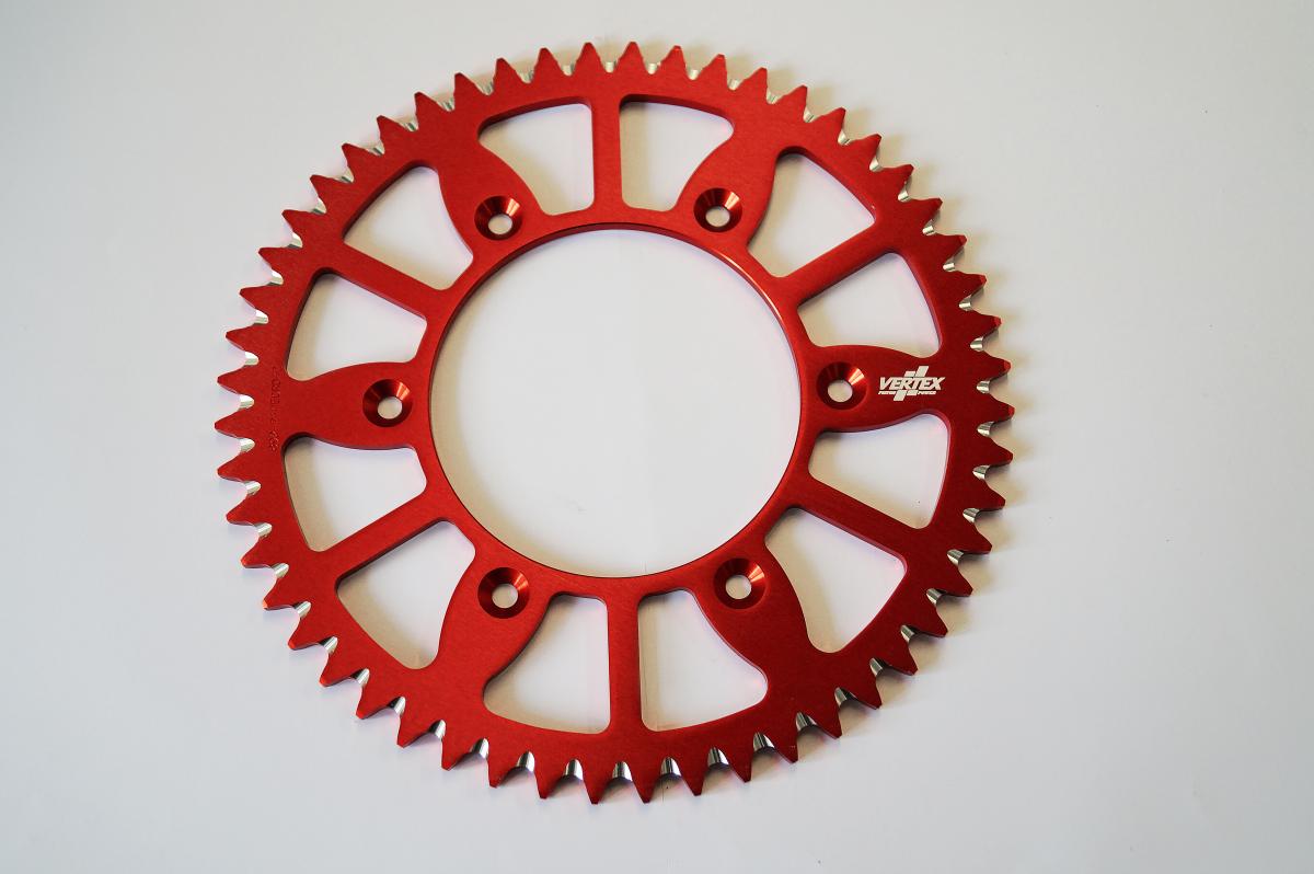 REAR SPROCKET VERTEX ALLOY 210, VERTEX 892-210ECRD52, RED, 7075T6 ALLOY image 1