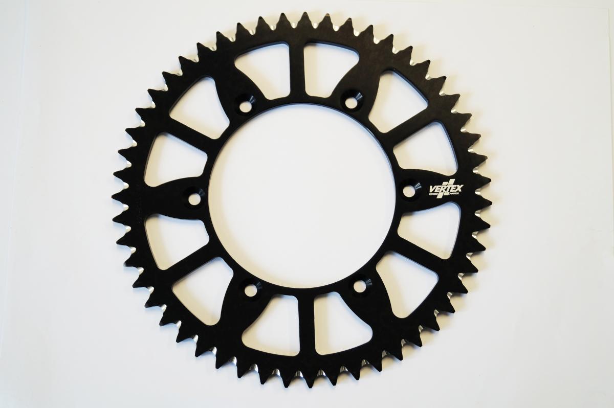 REAR SPROCKET VERTEX ALLOY 251, VERTEX 892-2015ECBK49, BLACK, 7075T6 ALLOY