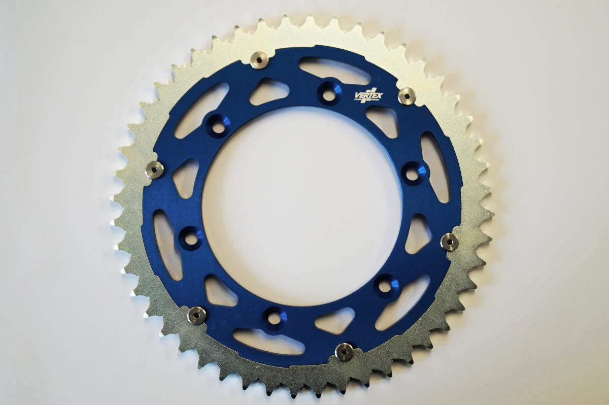REAR SPROCKET TWINRING 251, VERTEX 892-2015DUOBU52, BLUE, 707576 ALLOY & C45 STEEL image 1