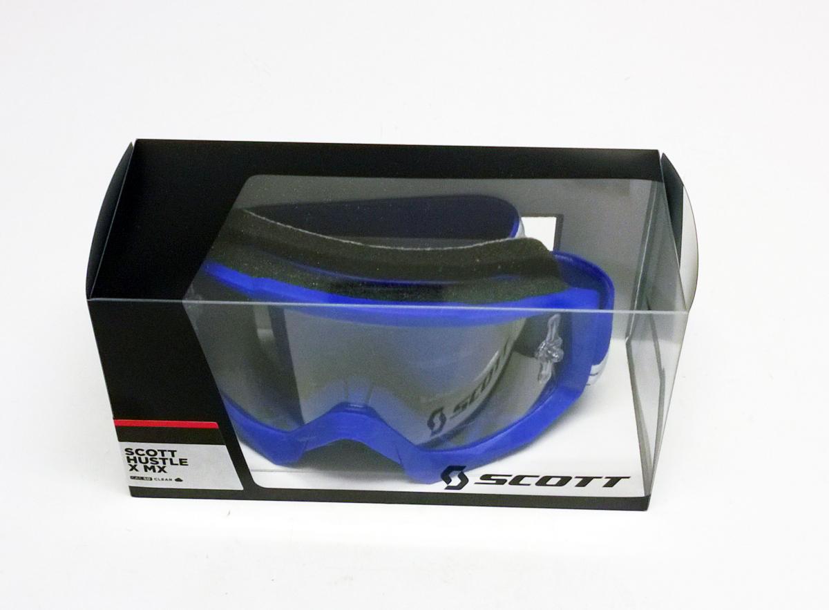 SCOTT HUSTLE GOGGLES CLEAR LENS, BLUE/WHITE, SC084103 thumbnail 3