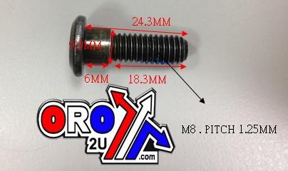DISC ROTOR BRAKE BOLT FRONT/REAR WITH THREAD LOCK, M8 x 24MM BOSS 9.9x6 HONDA thumbnail 3