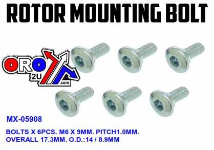 BOLT DISC M6 x 14mm BOSS 8.9, PACK/6 92151-1799 thumbnail 2