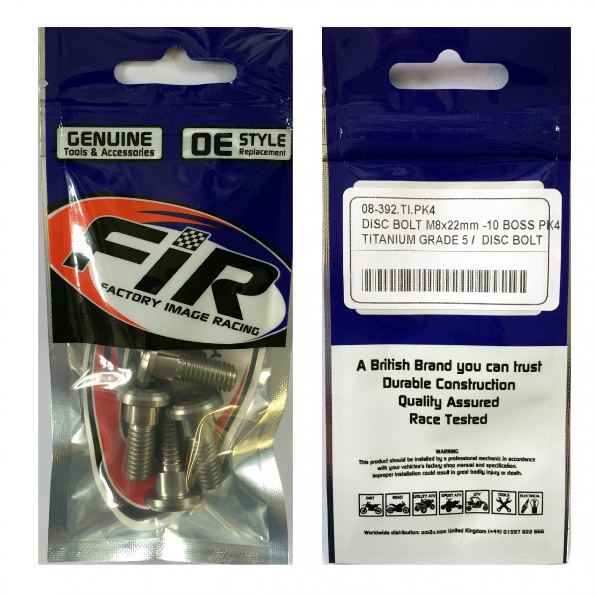DISC BOLT M8x22mm -10 BOSS PK4, TITANIUM GRADE 5 /DISC BOLT 90105-MK5-010 90105-MK5-000 thumbnail 3