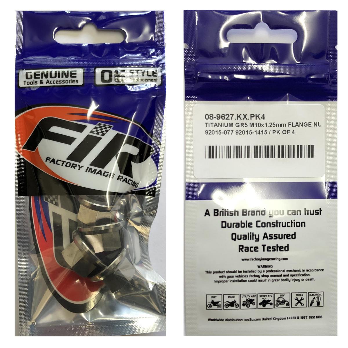 TITANIUM GR5 M10X1.25mm FLANGE NUT, 92015-077 92015-1415 / PK OF 4, REF 83-577 thumbnail 3