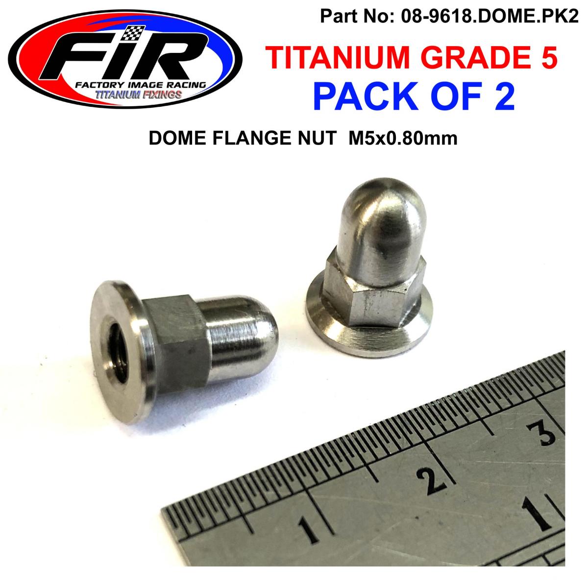 TITANIUM GR5 M5X0.80mm NUT, DOME FLANGE / GRADE 5 / PK2 image 1