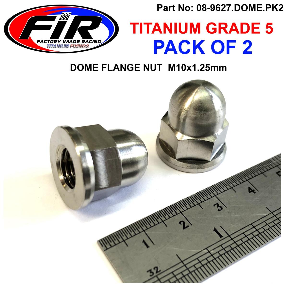 TITANIUM GR5 M10X1.25mm FLANGE NUT, DOME FLANGE NUT / PK2, image 1