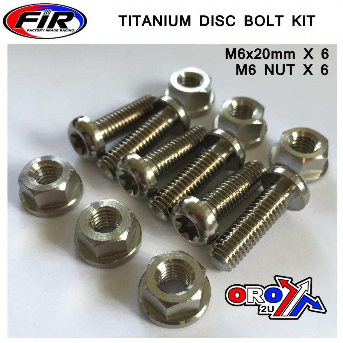 BOLT DISC M6x20mm + NUT TORX, TITANIUM GRADE 5 /PACK OF 6 thumbnail 2