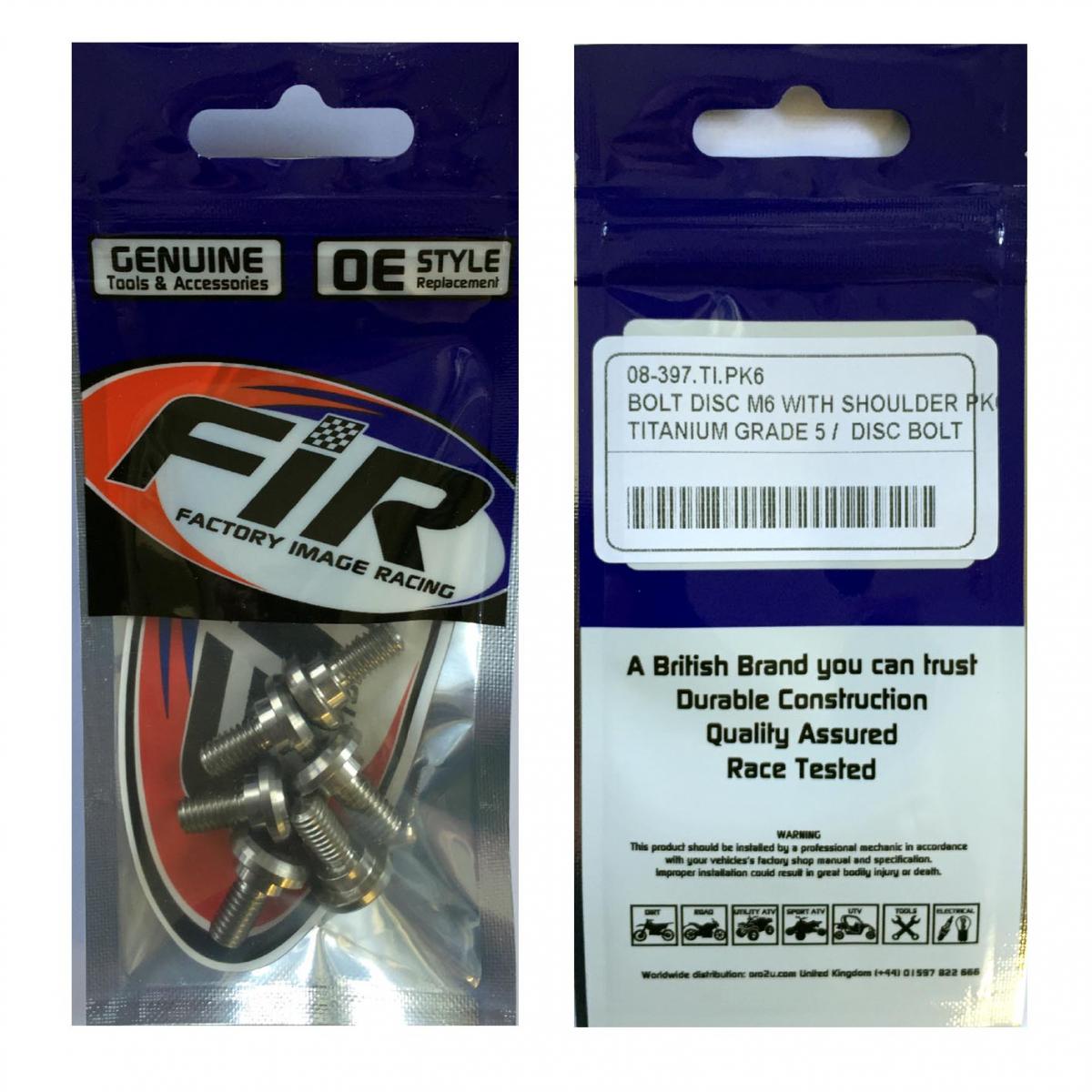 BOLT DISC M6 WITH SHOULDER PK6, TITANIUM GRADE 5 /DISC BOLT thumbnail 3