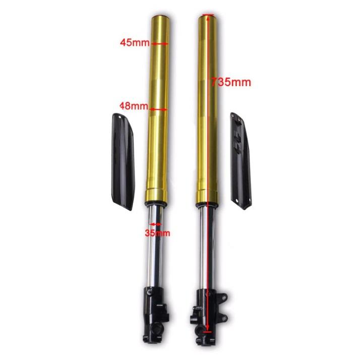 PIT BIKE FORKS 45/48MM UNIVERSAL, 15MM SPINDLE, 735MM thumbnail 2