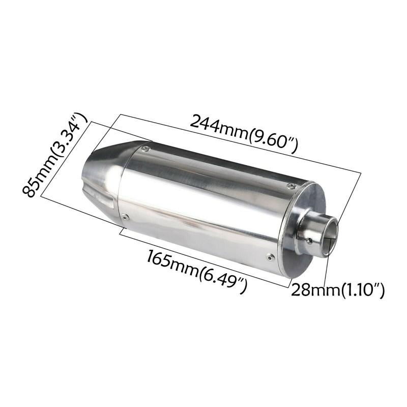 UNIVERSAL 28mm PITBIKE SILENCER EXHAUST 50cc 70cc 90cc 110cc125cc thumbnail 2