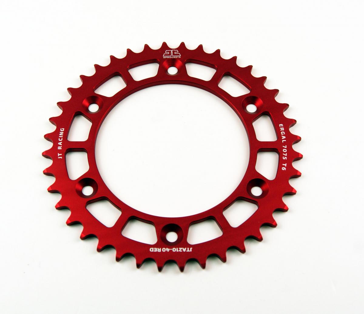 REAR SPROCKET JT RACERLITE RED, JT JTA210.40RED 7075-T6 Aluminium thumbnail 2