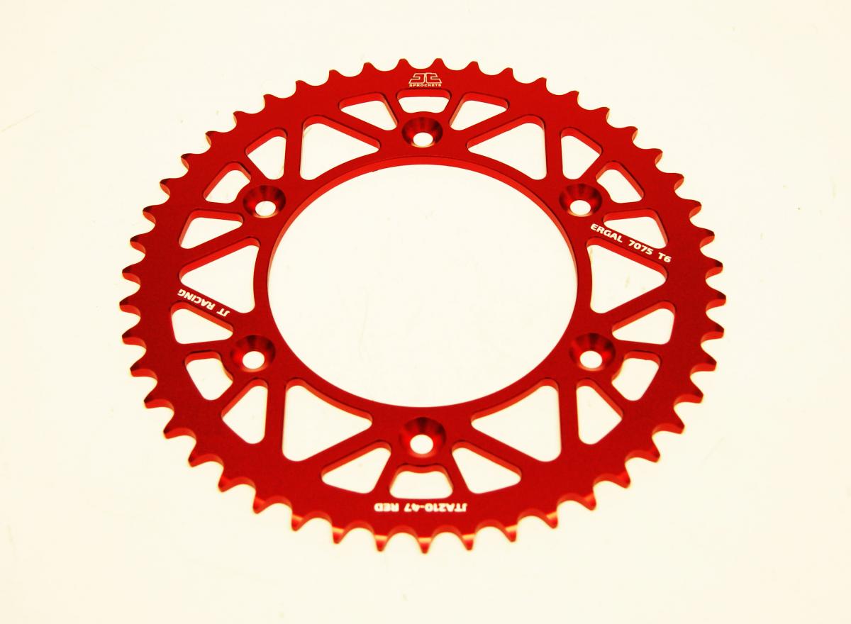 REAR SPROCKET JT RACERLITE RED, JT JTA210.47RED 7075-T6 Aluminium thumbnail 2