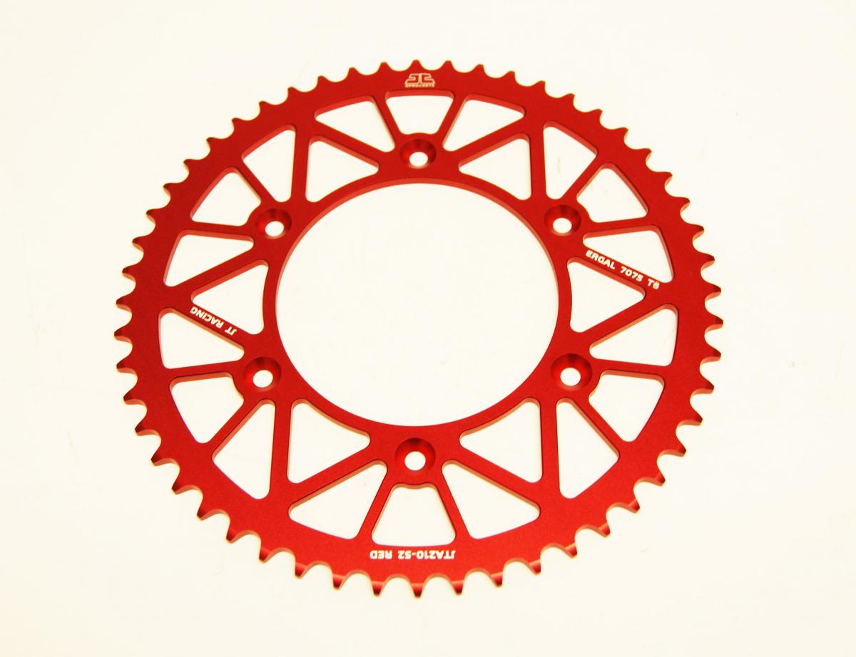 REAR SPROCKET JT RACERLITE RED, JT JTA210.52RED 7075-T6 Aluminium thumbnail 2