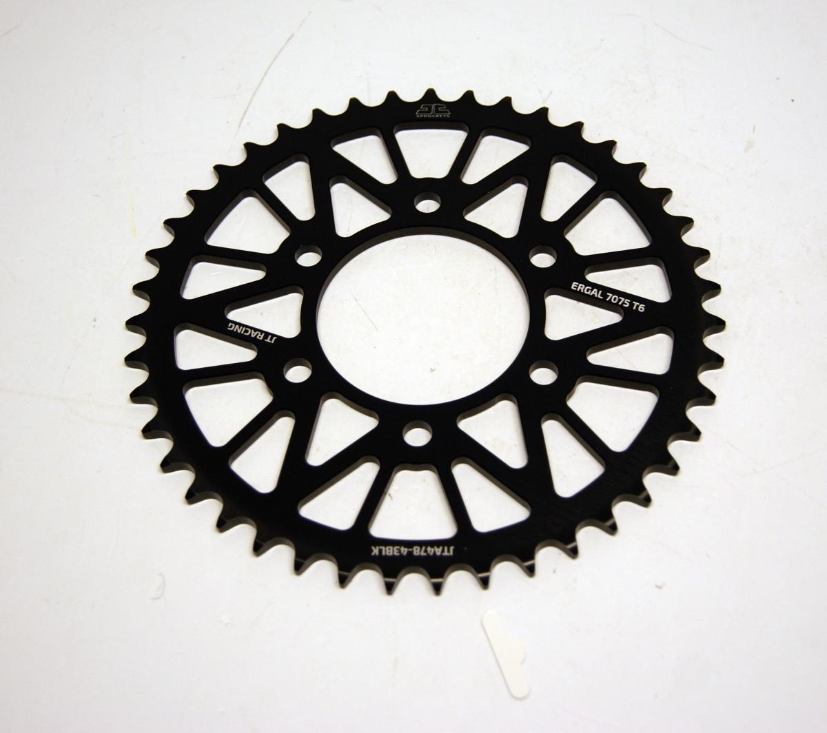 REAR SPROCKET JTA478.43BLK ALLOY, CHAIN 520 (7075-T6 Aluminium) thumbnail 2