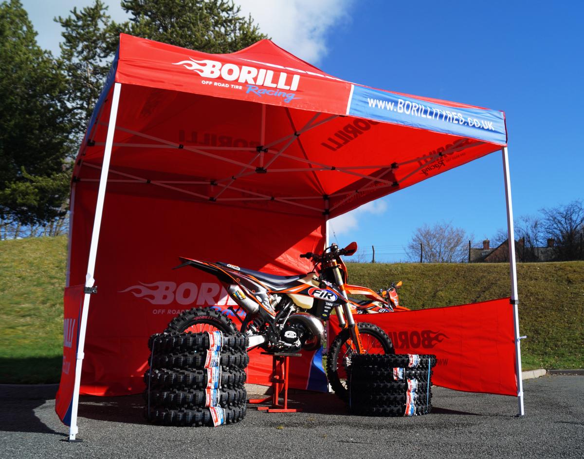 GAZEBO / CANOPY TENT 3x3m, BORILLI SUPPORT POP UP TENT, WITH BACK & HALF SIDES thumbnail 2
