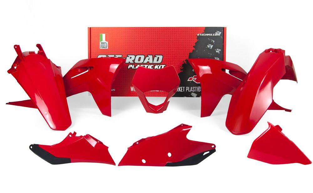 PLASTIC KIT/6 2021-23 EC-ECF RED, RTECH R-KITGAS-RG0-521, GASGAS, WITH HEADLIGHT COWL image 1