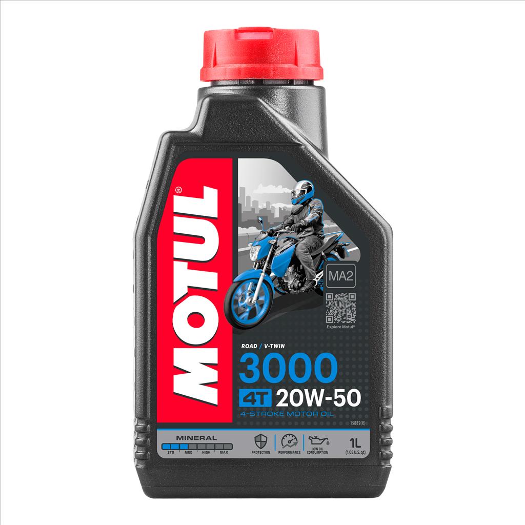 3000 20W50 4T 1 Litre, MOTUL 450038, BOX=12, Motorcycle, MINERAL image 1